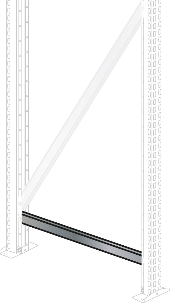 W 100-horizontaal, 553 mm, verzinkt, voor framediepte 600 mm