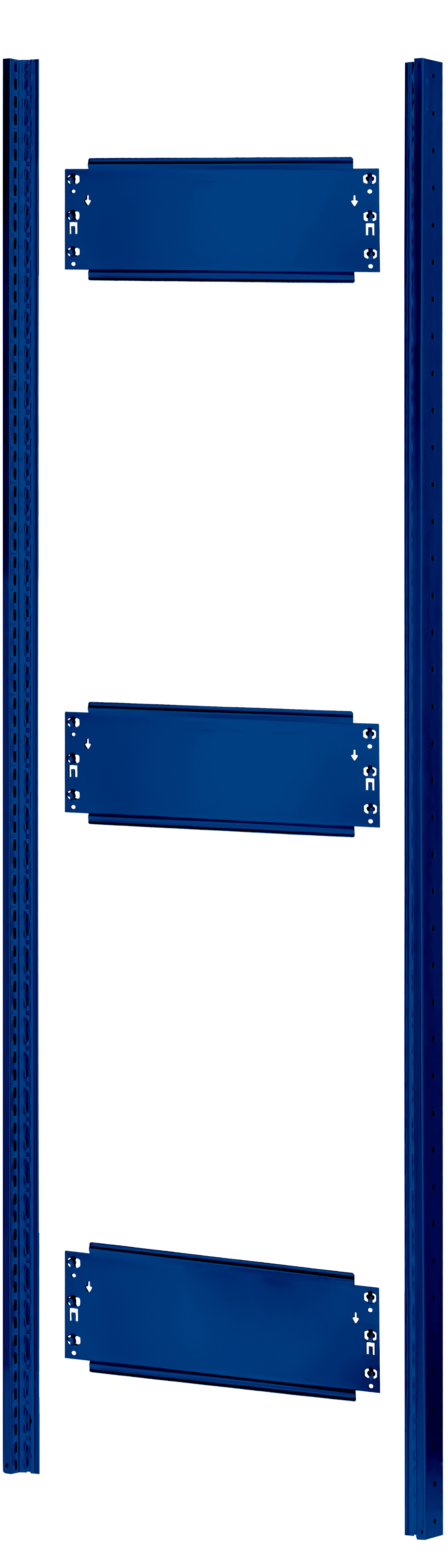 MULTIplus T-profiel-frame, ongemonteerd, 3 stabiliseringsprofielen, 2500x300 mm, RAL 5010 gentiaanblauw