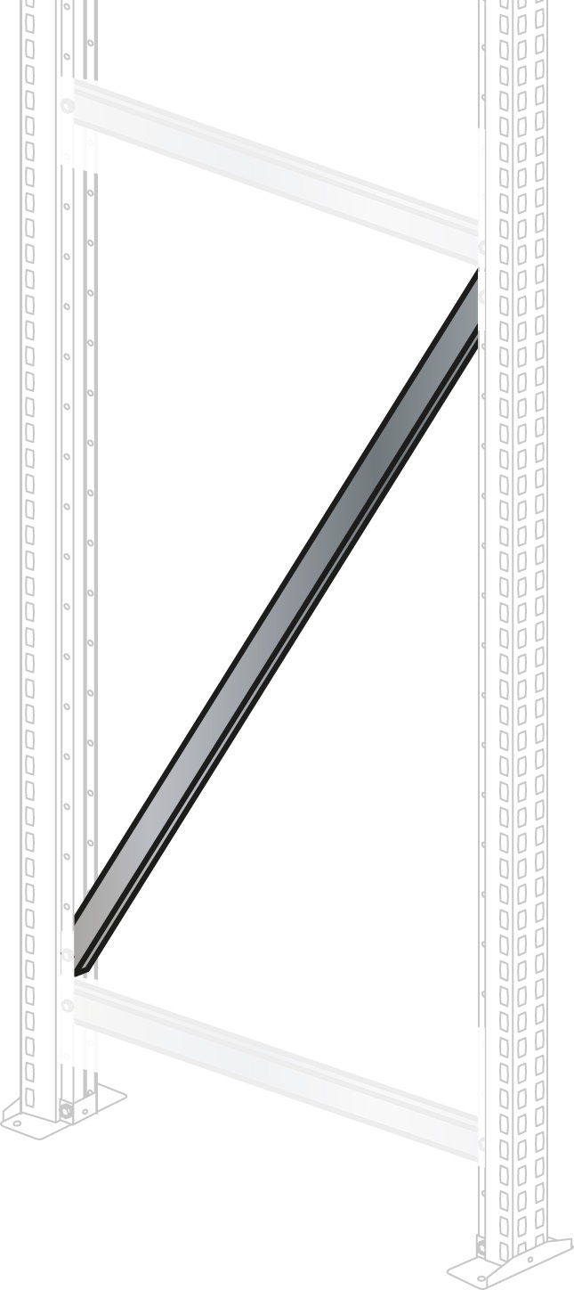 Diagonaal 851 mm, gegalvaniseerd, voor framediepte 500 mm voor MULTILOAD framewerk