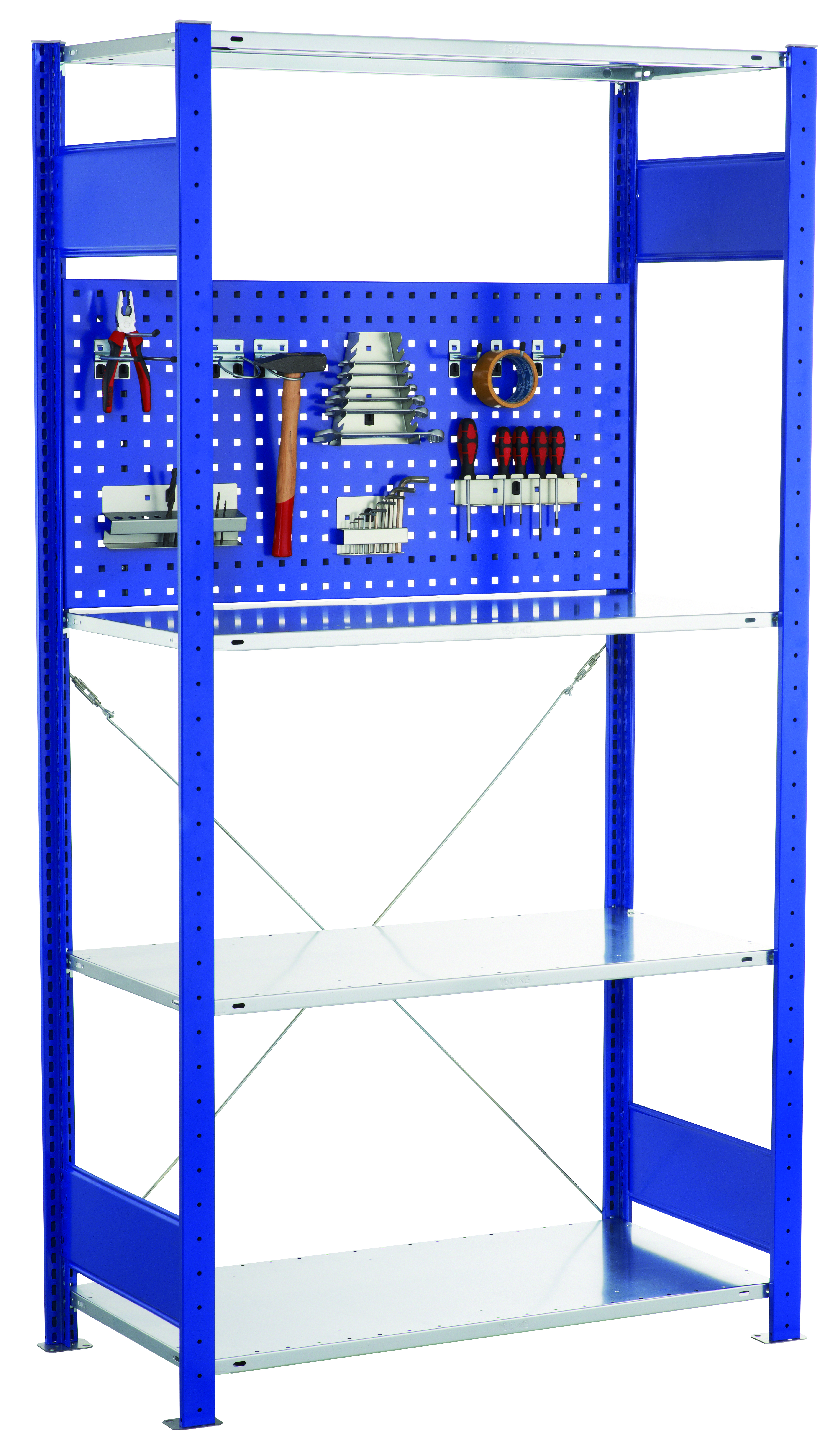 Geperforeerde achterwand, 500 x 1000 mm (h x b), RAL 7035 lichtgrijs